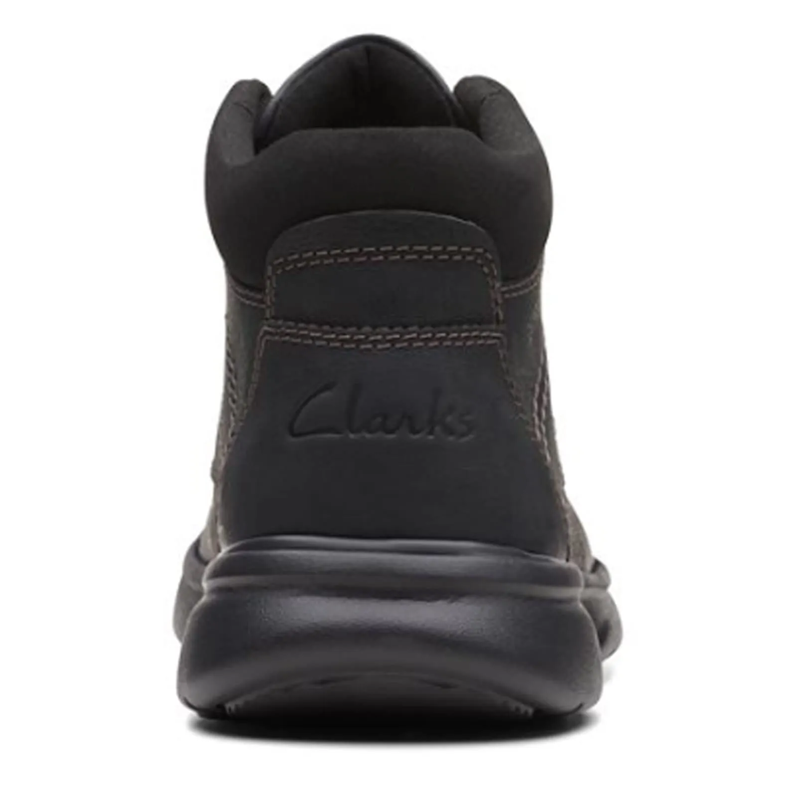 Clarks Men's Bradley Mid Oxford Boot, Black Tumbled Leather, 12
