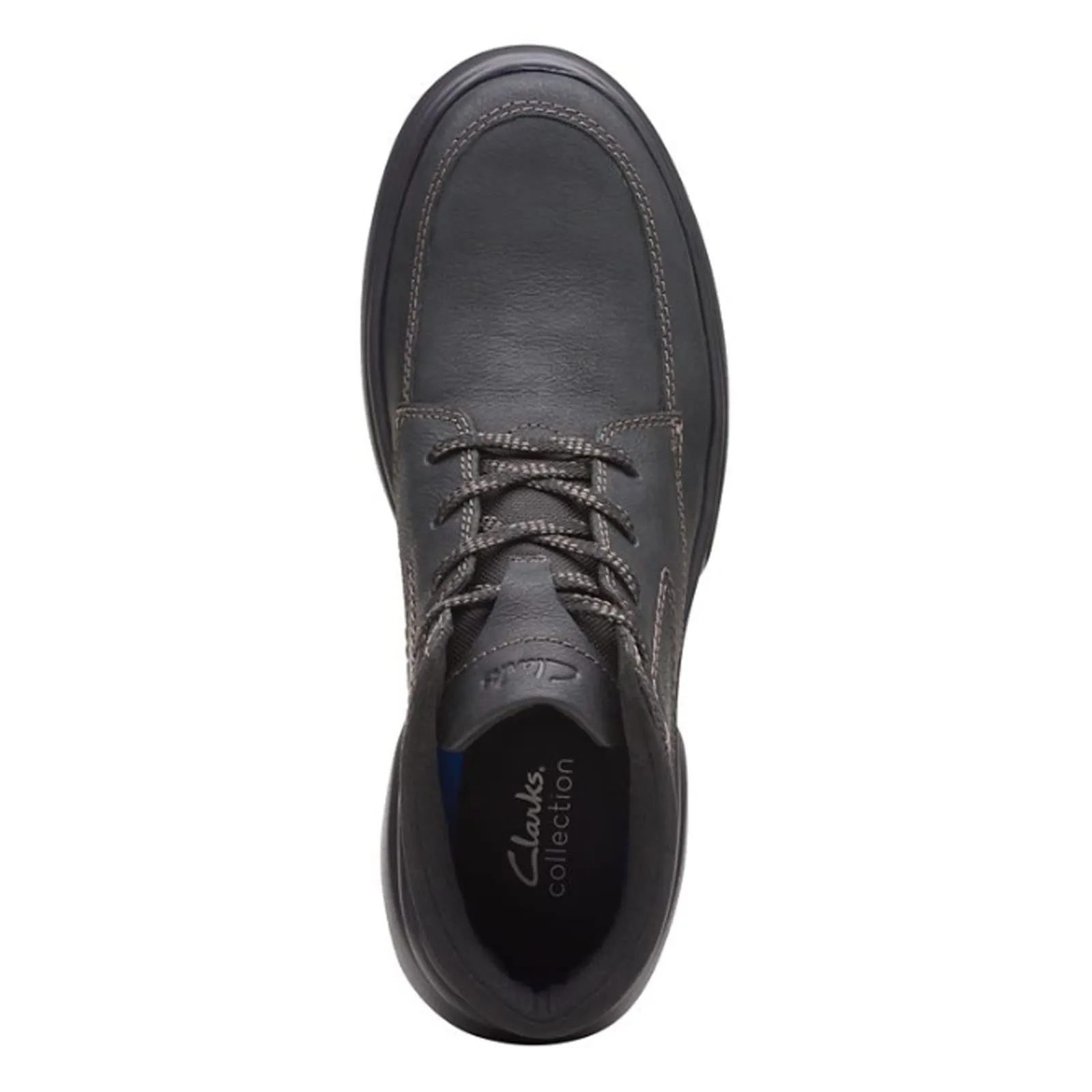Clarks Men's Bradley Mid Oxford Boot, Black Tumbled Leather, 12