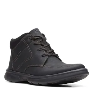 Clarks Men's Bradley Mid Oxford Boot, Black Tumbled Leather, 12