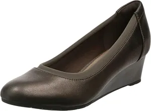 Clarks Women's Mallory Berry Platform, Metallic Leather, 11M