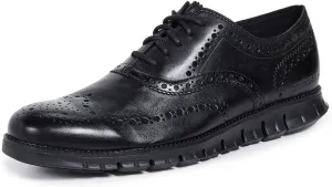 Cole Haan Men's Zerogrand Wing OX Leather Oxford, black closed hole/black, 11 Wide US