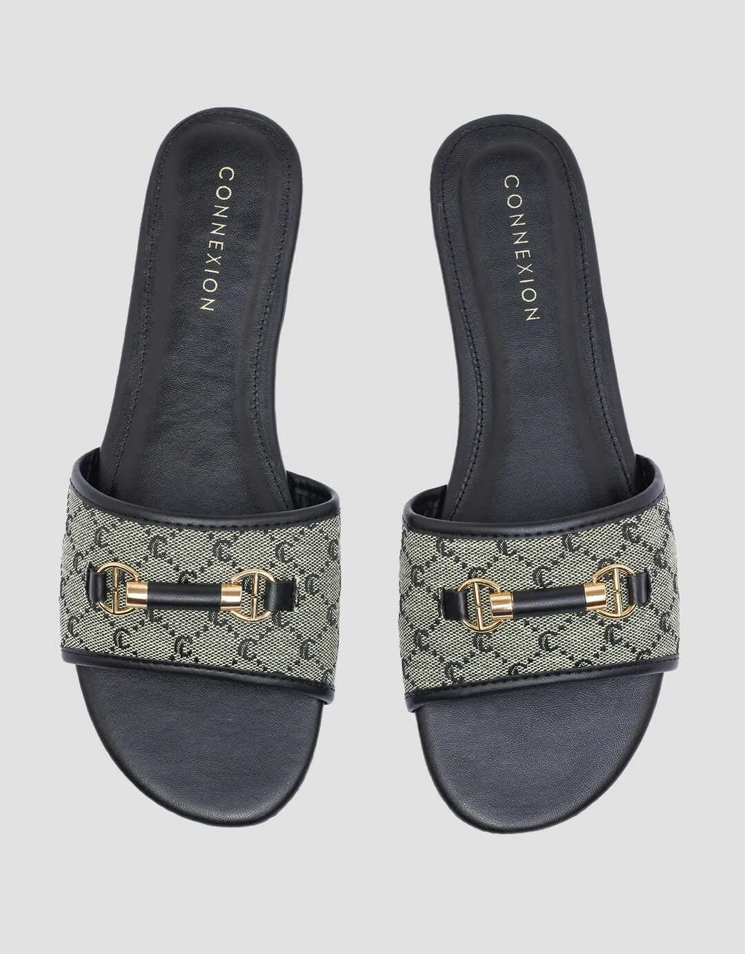 Connexion Logo Buckle Sandal Sliper Wanita
