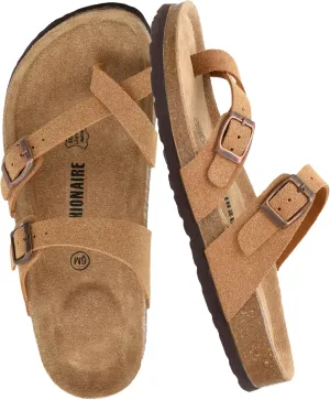 CUSHIONAIRE Women's Luna Cork Footbed Sandal With  Comfort