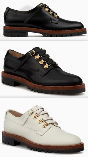 Derby Shoes in Calfskin Leather - Black or White