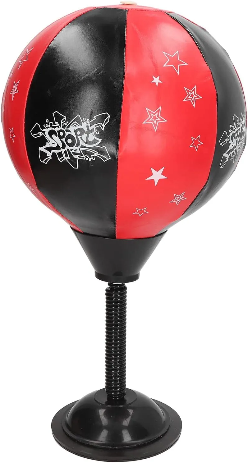 Desktop Punching Bag, 90% Rebound Inflatable Punching Bag, Stress Relief, Strong Suction Cup Steel Spring, Thick PU Leather for Kids for Home