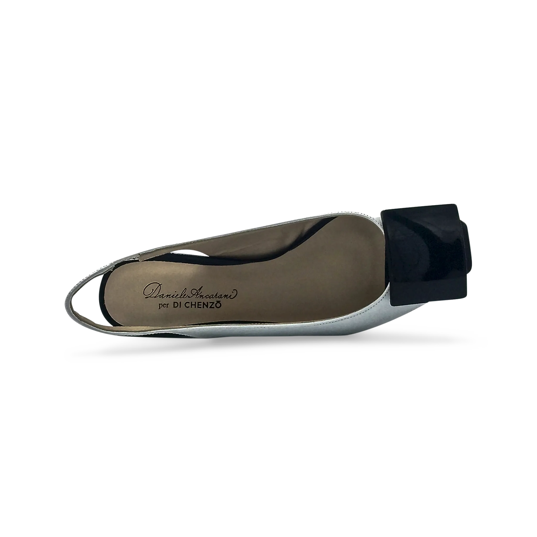 DI CHENZO Women's 9913 White Leather Black Combo