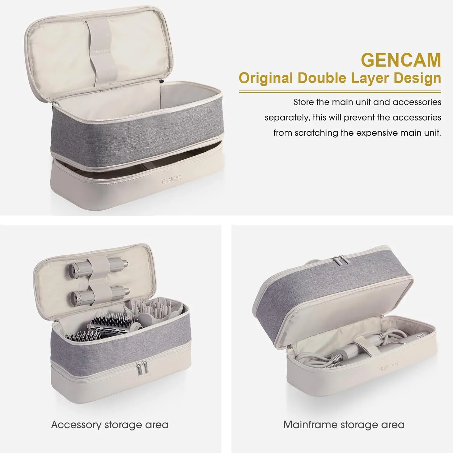 Double-Layer Airwrap Travel Case for Shark Flexstyle, Carrying Storage organizer bag for Shark Flexstyle or FlexFusion, Travel Bag for Shark Flexstyle/Dyson Airwrap Styler and Attachments