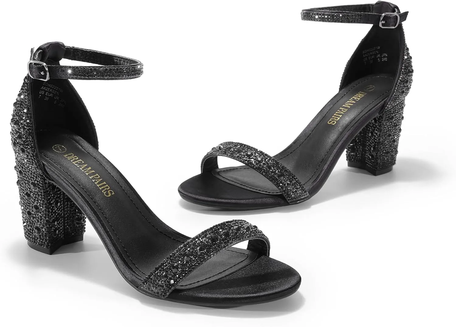 DREAM PAIRS Women's Chunk Low Heel Pump Sandals