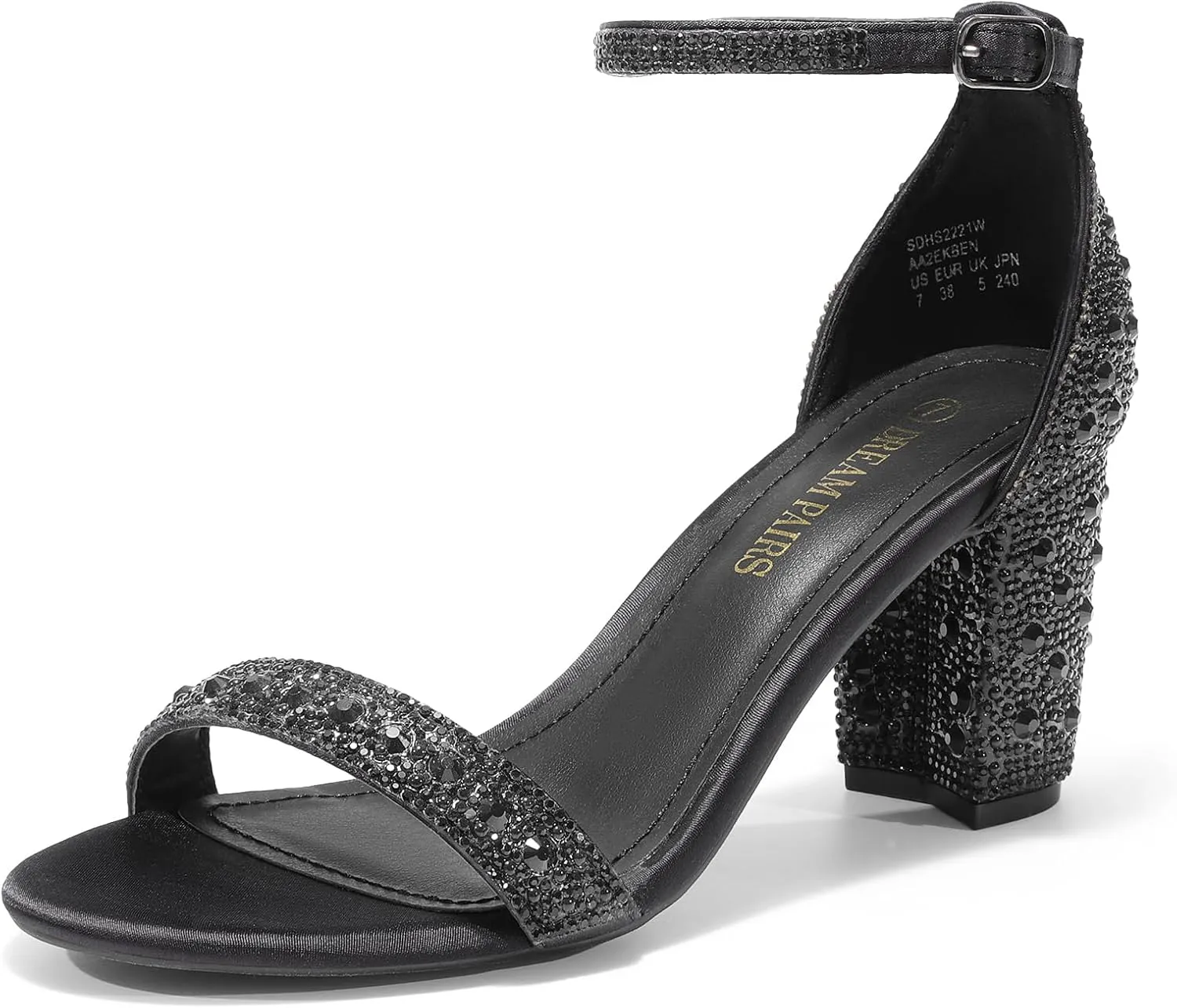 DREAM PAIRS Women's Chunk Low Heel Pump Sandals