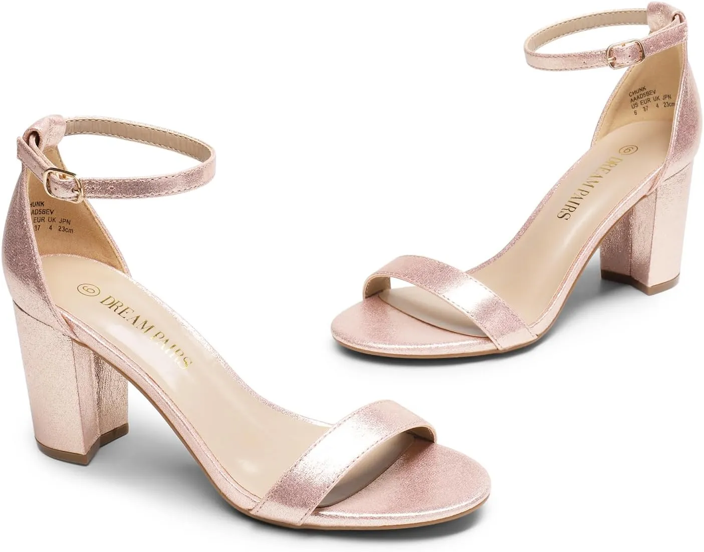 DREAM PAIRS Women's Chunk Low Heel Pump Sandals