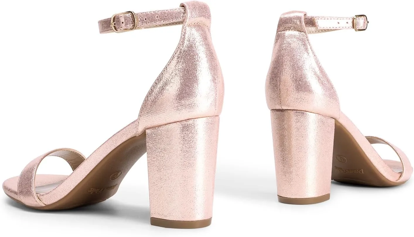 DREAM PAIRS Women's Chunk Low Heel Pump Sandals