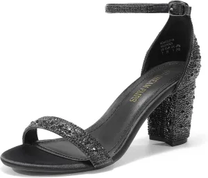 DREAM PAIRS Women's Chunk Low Heel Pump Sandals