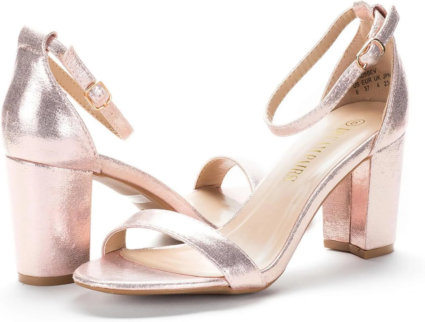 DREAM PAIRS Women's Chunk Low Heel Pump Sandals