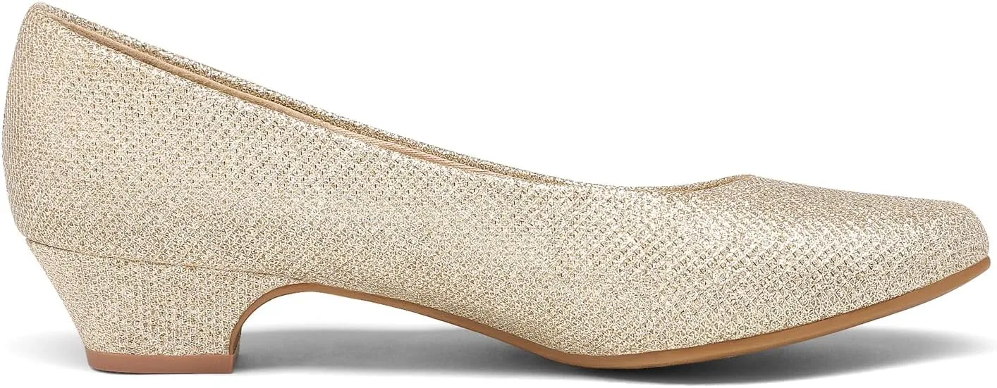 DREAM PAIRS Women's Mila Low Chunky Heel Pump Shoes