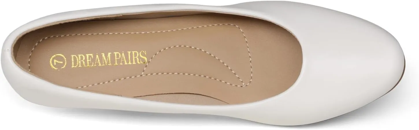 DREAM PAIRS Women's Mila Low Chunky Heel Pump Shoes