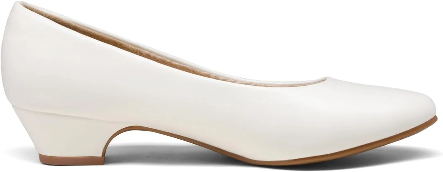 DREAM PAIRS Women's Mila Low Chunky Heel Pump Shoes