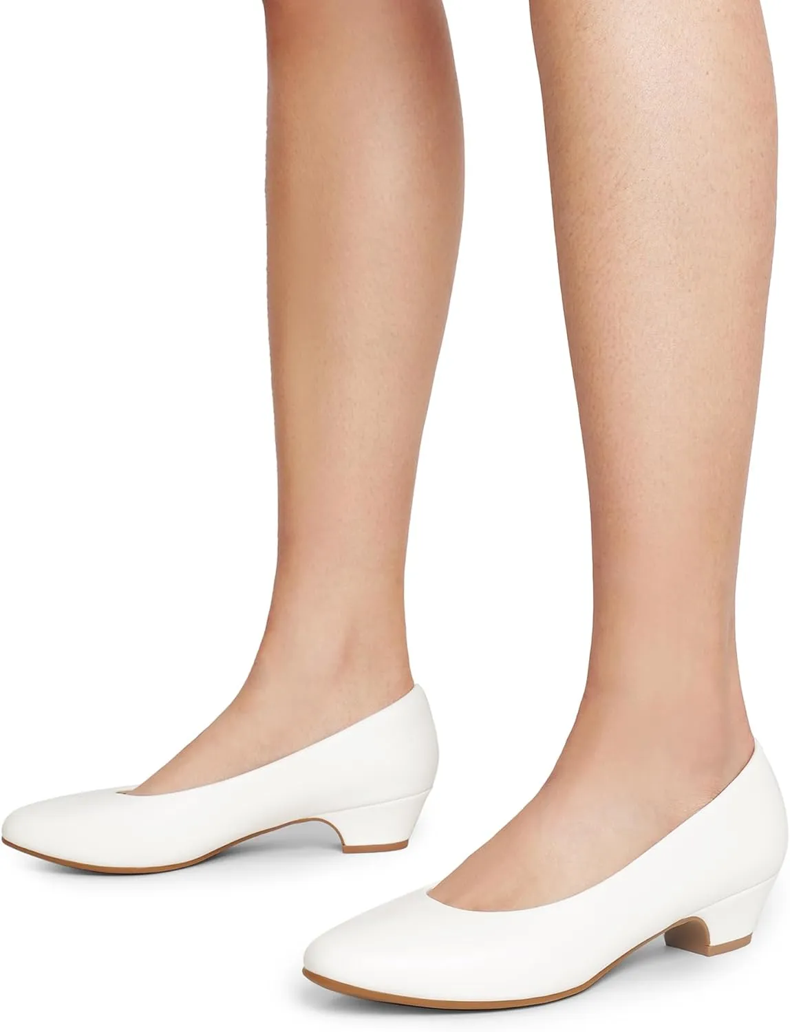 DREAM PAIRS Women's Mila Low Chunky Heel Pump Shoes
