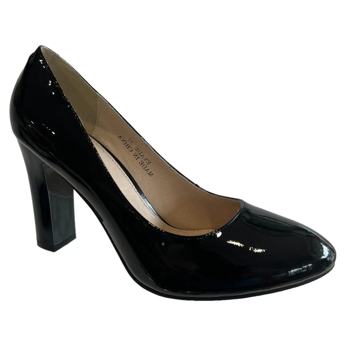 Emma Kate Evade Black Patent Leather Block High Heels