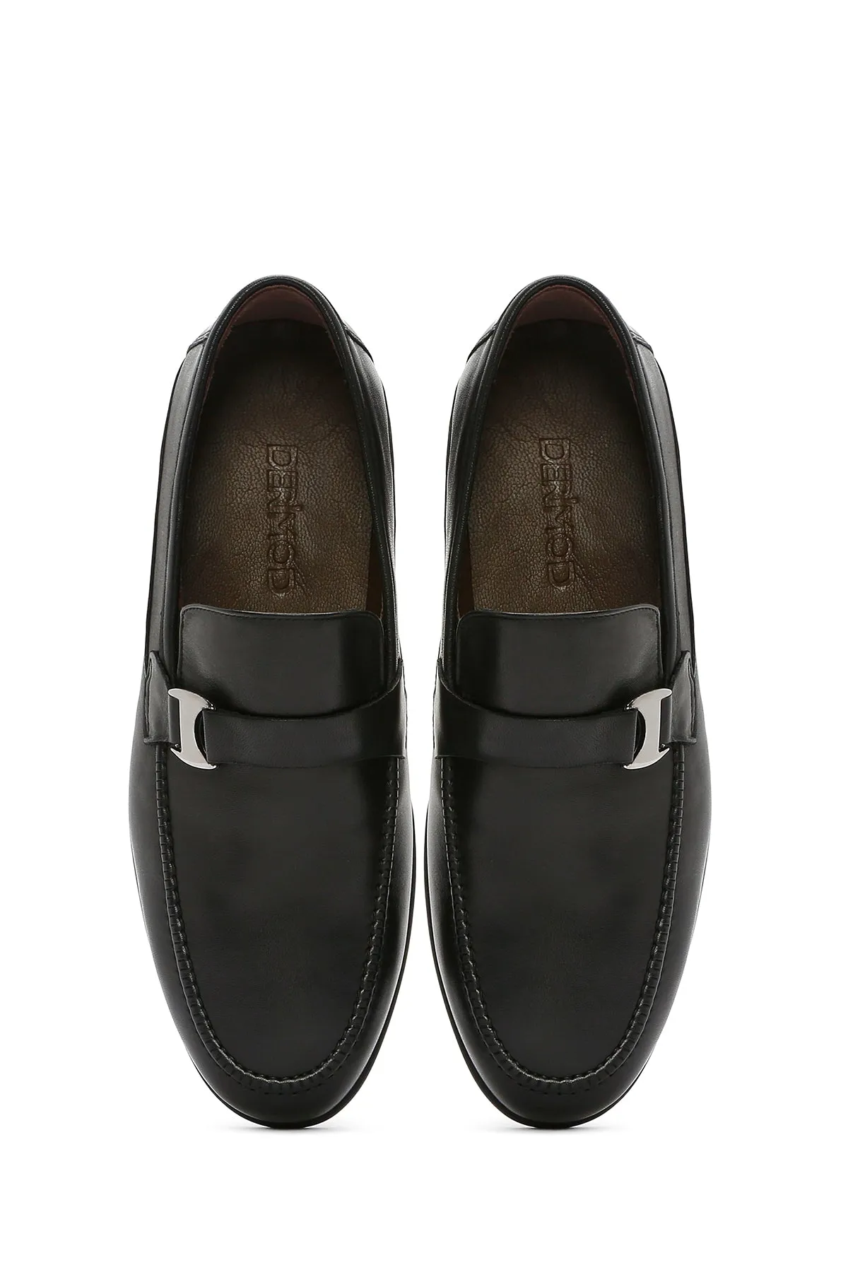 Erkek Siyah Deri Klasik Loafer