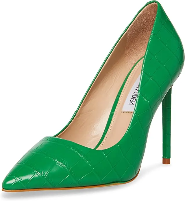 Fashion Magazine Pumps Big savings Green Curated collection Stiletto Madden Vala Pointed Steve Dress Toe Croco