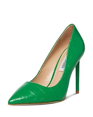 Fashion Magazine Pumps Big savings Green Curated collection Stiletto Madden Vala Pointed Steve Dress Toe Croco