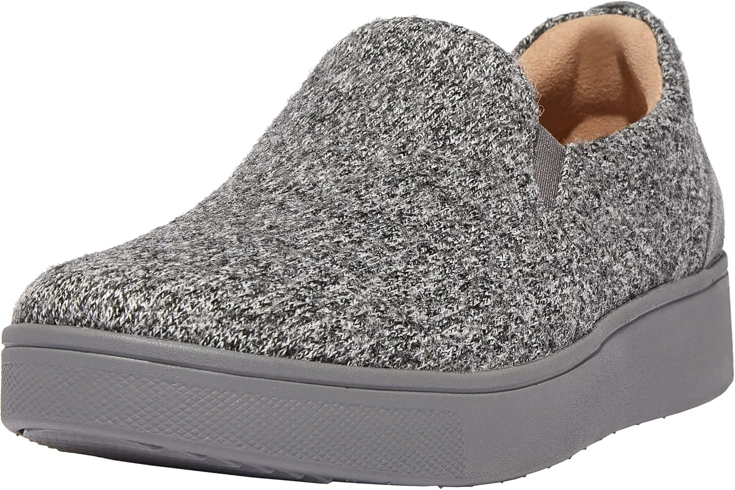 FitFlop™ Women's Rally E01 Merino Wool-Mix Slip-On Skate Sneaker, Love Grey, Size 10