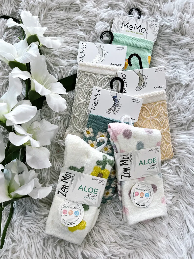 Flower Non-Skid Crew Sock