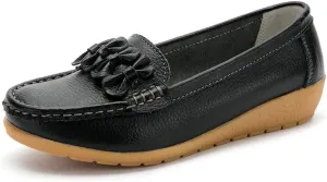 FolHaoth Womens Loafers Slip On Moccasin Shoes Casual Flat Breathable Round Toe Comfortable Walking Nurse Loafers Non Slip Fashion Driving Shoes for Women