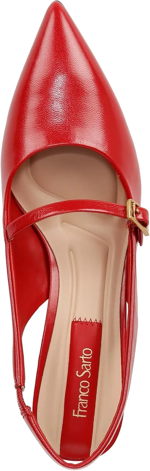 Franco Sarto Women's Khloe Pointed Toe Slingback Kitten Heel Pump