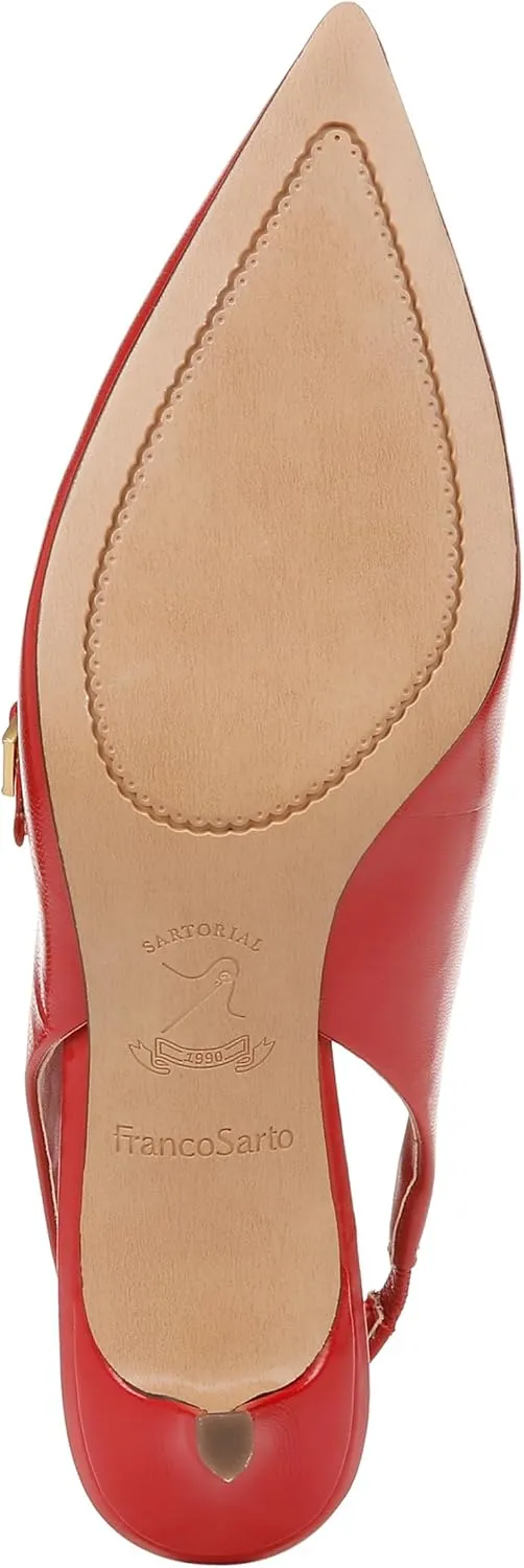 Franco Sarto Women's Khloe Pointed Toe Slingback Kitten Heel Pump