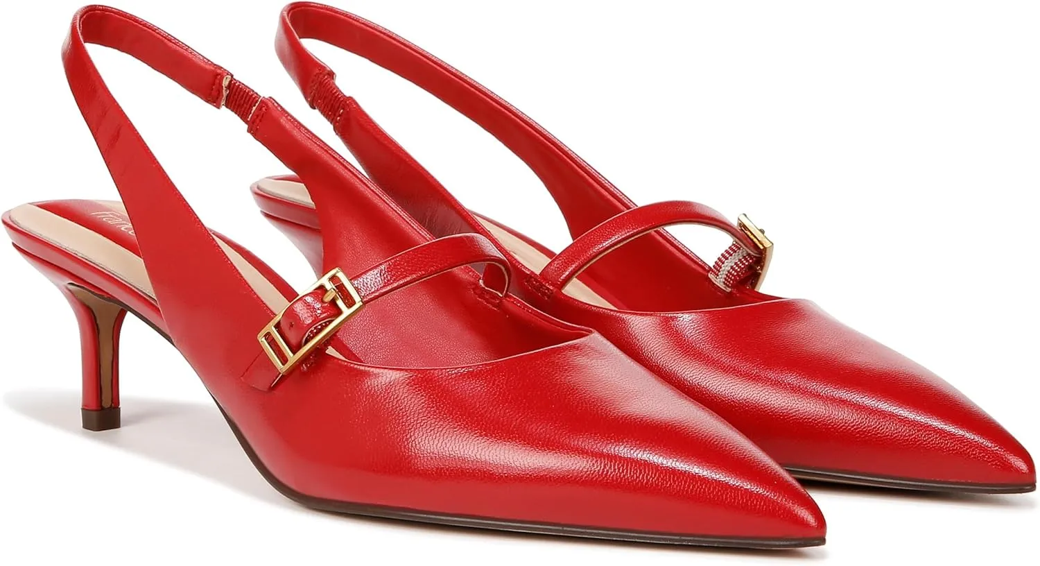 Franco Sarto Women's Khloe Pointed Toe Slingback Kitten Heel Pump