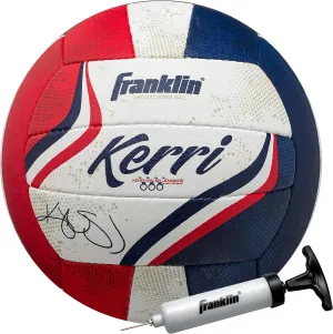 Franklin Sports Kerri Walsh Official Beach Volleyball - USA Colors Beach Volleyball - Official Size   Weight - Authentic Match Ball - Pump   Needle