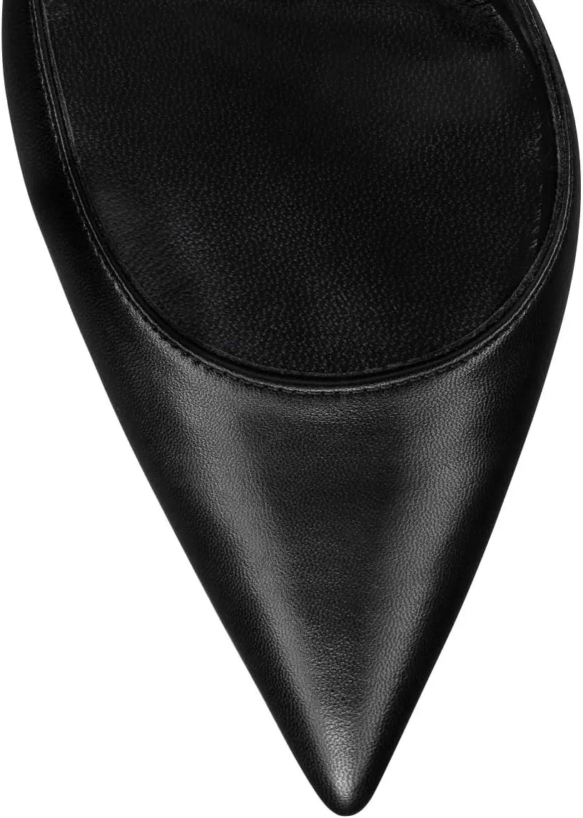 FSJ Women Pencil High Heel Spikes Studded Sandal Slip On D'Orsay Evening Pump Ankle Strap Clear Ballroom Dance Shoe Size 4-15 US