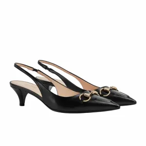 GG WOMEN'S HORSEBIT SLINGBACK PUMP BLACK 782407 DMBT0 1000