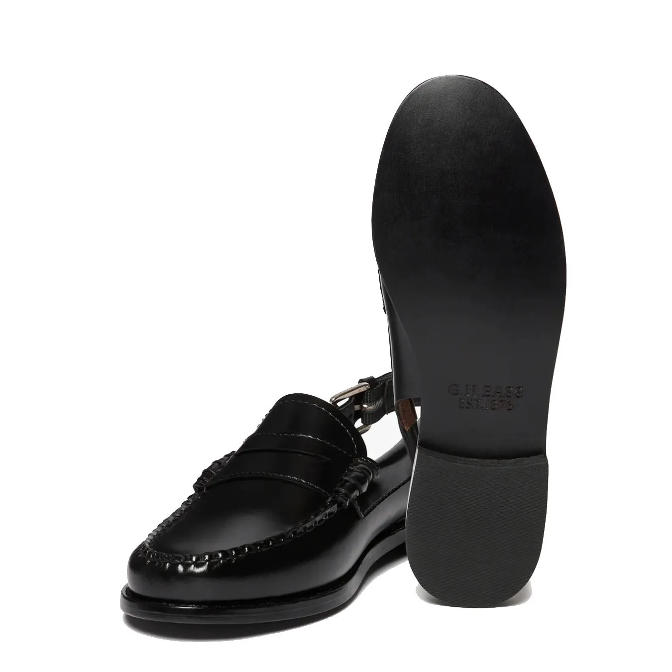 G.H Bass Womens Weejun Penny Sling Black Leather