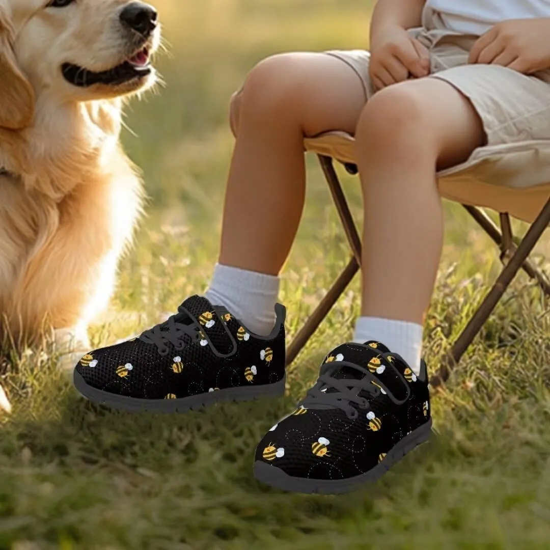Girls Boys Sports Sneakers Hook & Loop Closure with One Strap Unisex Kids Anti Slip Lightweight Shoes