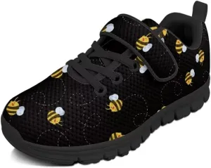 Girls Boys Sports Sneakers Hook & Loop Closure with One Strap Unisex Kids Anti Slip Lightweight Shoes