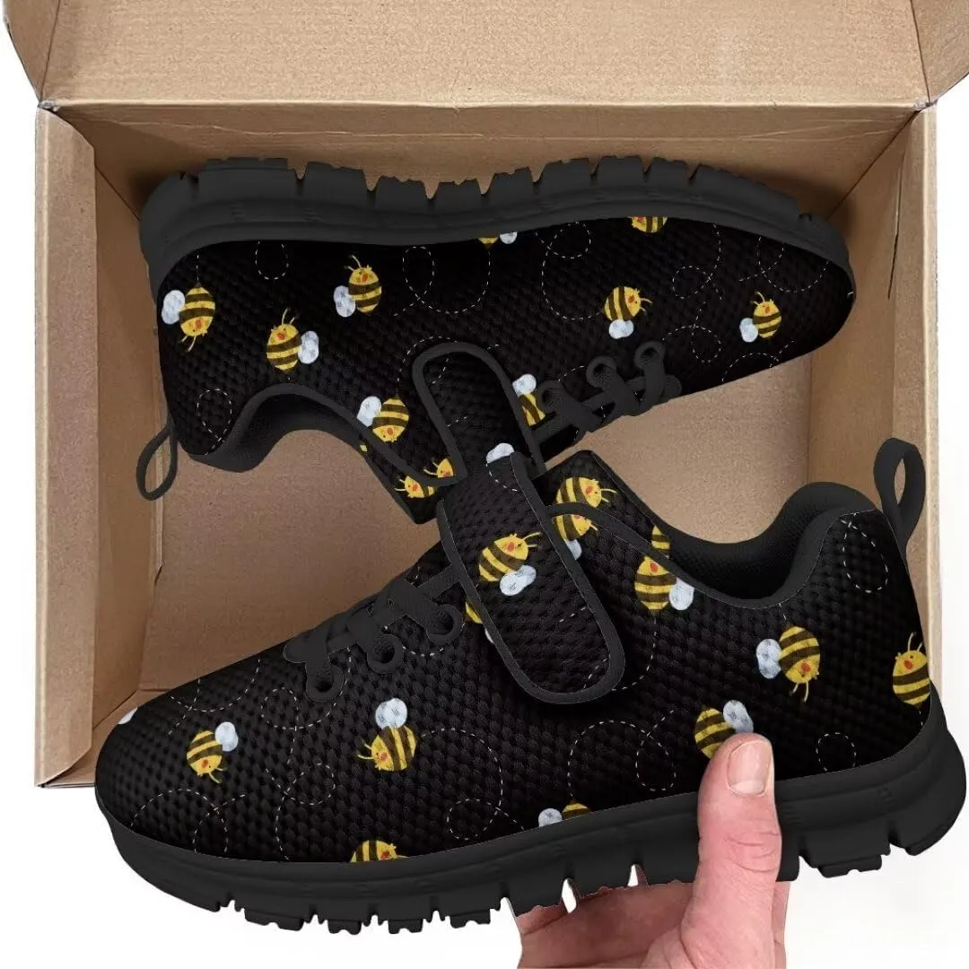 Girls Boys Sports Sneakers Hook & Loop Closure with One Strap Unisex Kids Anti Slip Lightweight Shoes
