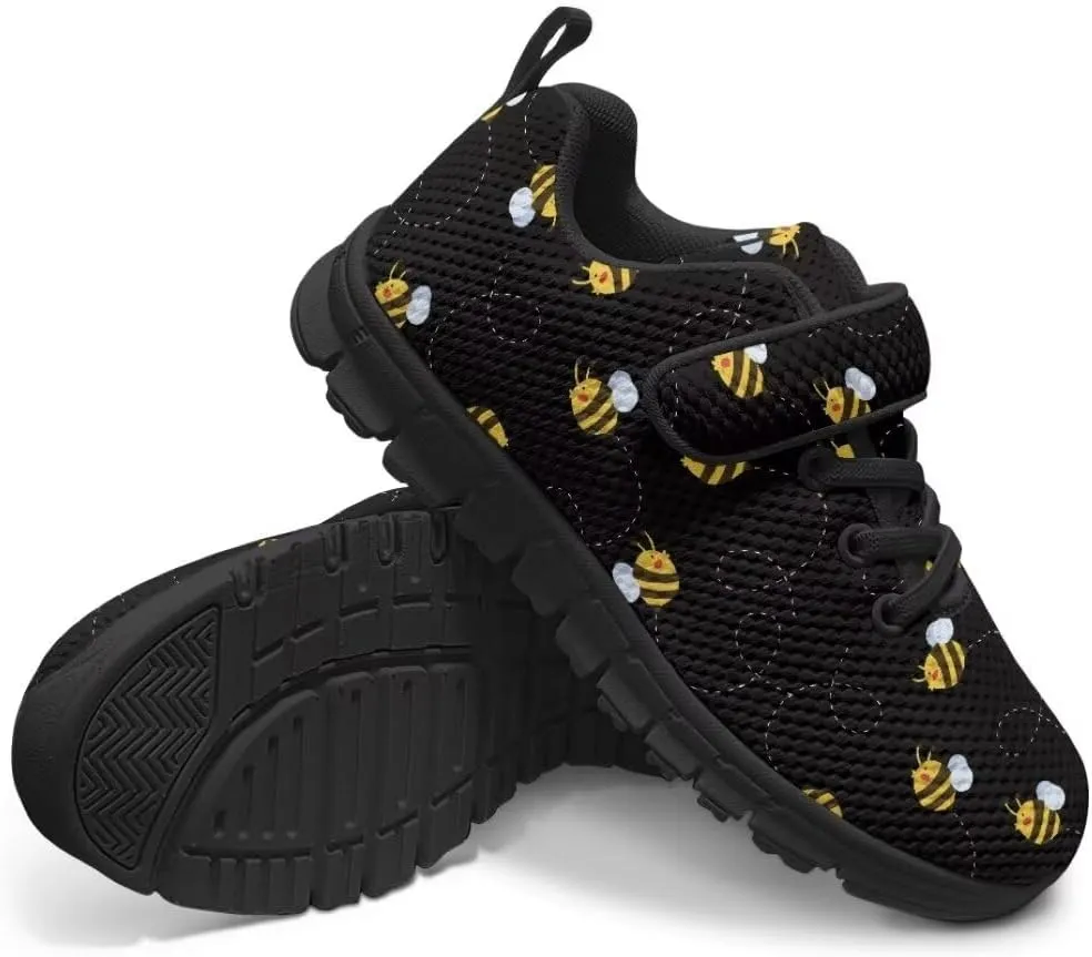Girls Boys Sports Sneakers Hook & Loop Closure with One Strap Unisex Kids Anti Slip Lightweight Shoes