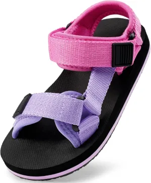 Girls Kids Summer Sandals Slides Open Toe Beach Adjustable Straps Athletic Outdoor Shoes