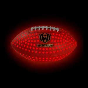 Glow in The Dark Football, Light Up Fooball, LED Leather Football with Air Pump, Perfect for Evening Play, Camping and Beach Fun, Size 6
