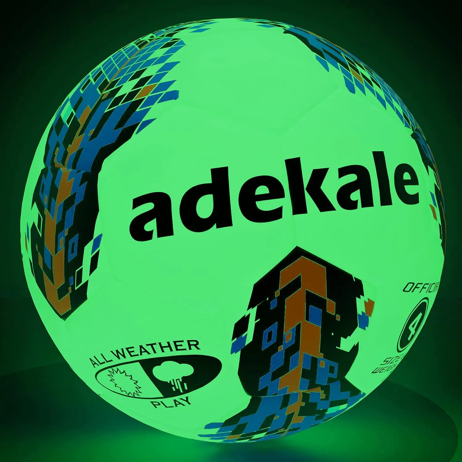 Glow in The Dark Soccer Ball Full Size 3/4/5, Sports Soccer Accessories Gifts Toys for Kids，Boys 8-12, Light Up Ball with Pump and Needles, Ideal Soccer Gifts for Boys Age 7 8 9 10 11 12 13 14