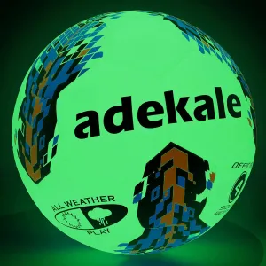 Glow in The Dark Soccer Ball Full Size 3/4/5, Sports Soccer Accessories Gifts Toys for Kids，Boys 8-12, Light Up Ball with Pump and Needles, Ideal Soccer Gifts for Boys Age 7 8 9 10 11 12 13 14