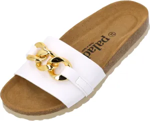 Gozo Women's Mules - Comfortable Sandals Made in Spain - Slippers with Cushioning Cork Footbed - Fashionable Summer Shoes