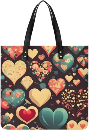 Grocery Bags Heart Crush Flower Bag for Women Lightweight Beach Bag Shoulder Bags for Travel Shopping Work Handbag
