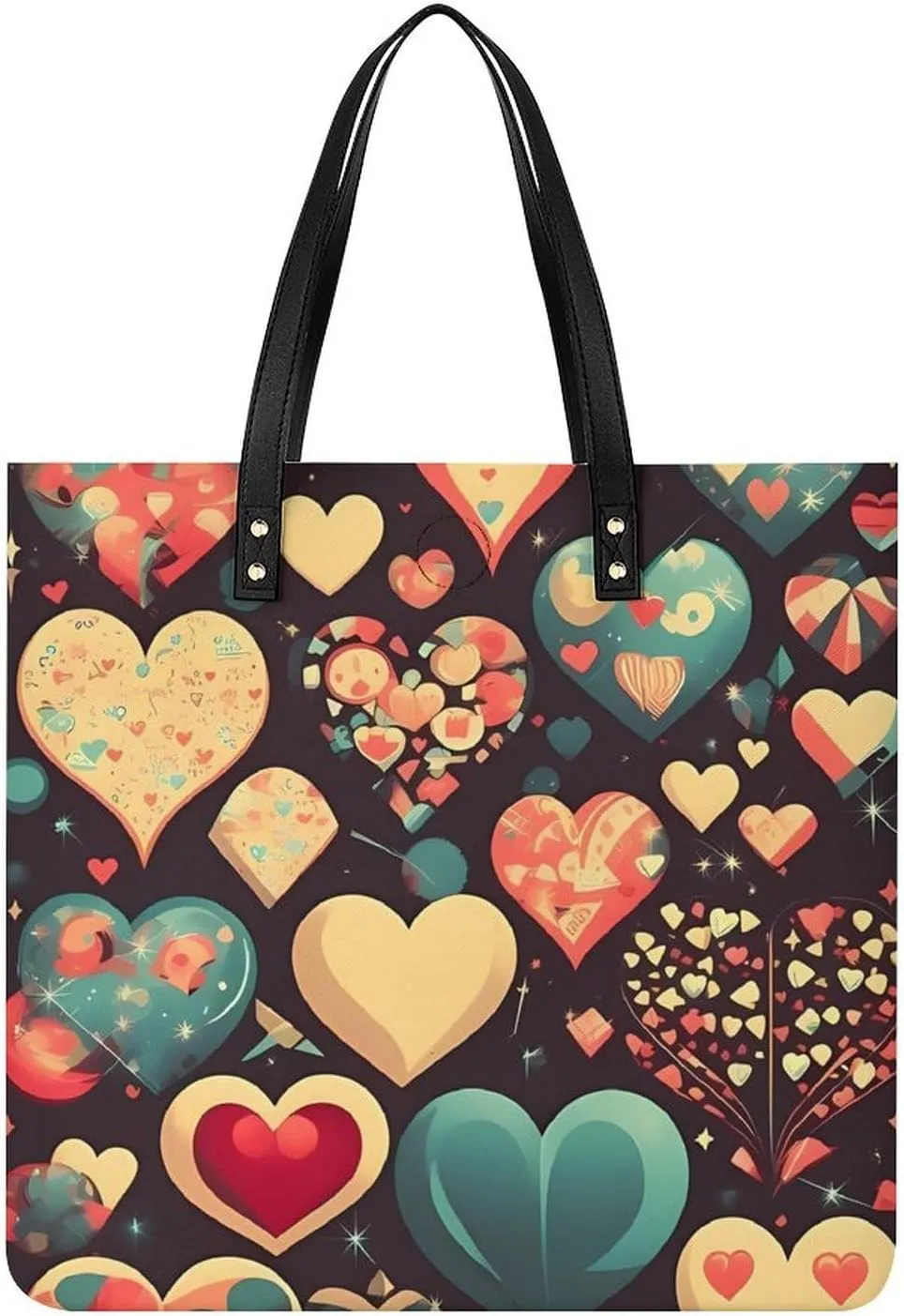 Grocery Bags Heart Crush Flower Bag for Women Lightweight Beach Bag Shoulder Bags for Travel Shopping Work Handbag