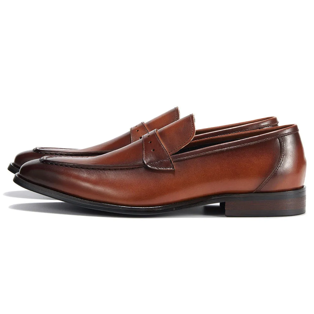 Handmade Classic Loafer Shoes in Full Grain Cow Leather