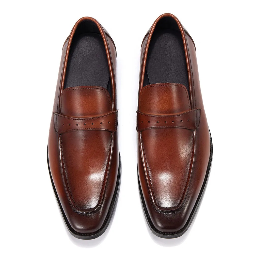 Handmade Classic Loafer Shoes in Full Grain Cow Leather