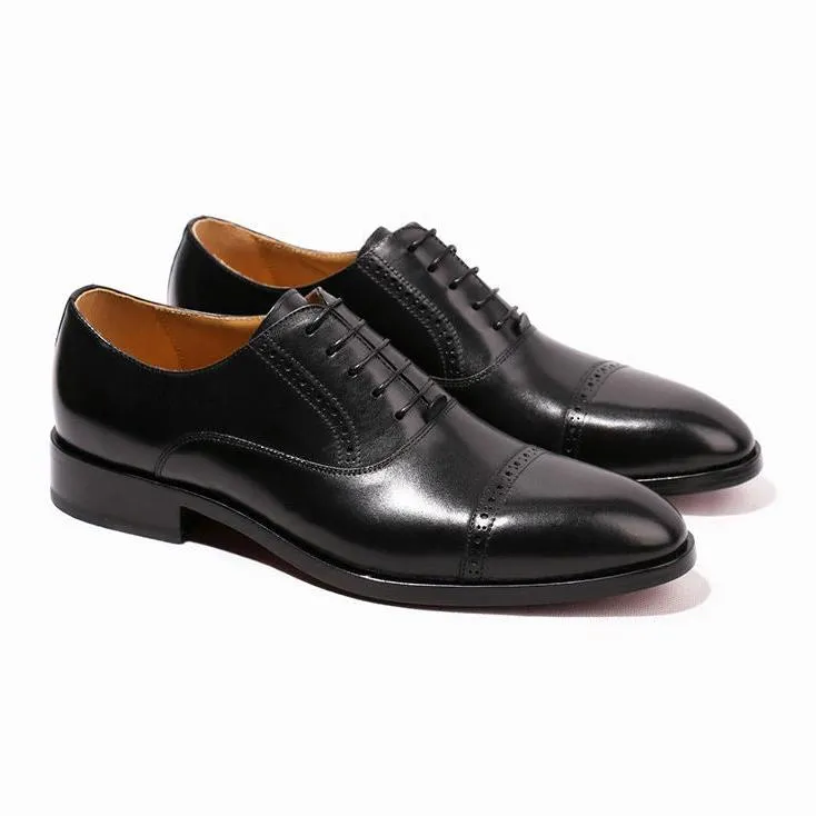 Handmade Full Grain Leather Cap-Toe Oxford Shoes