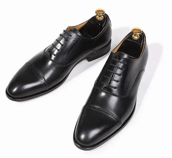 Handmade Full Grain Leather Cap-Toe Oxford Shoes